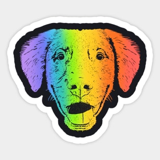 Rainbow Toller Pup Sticker